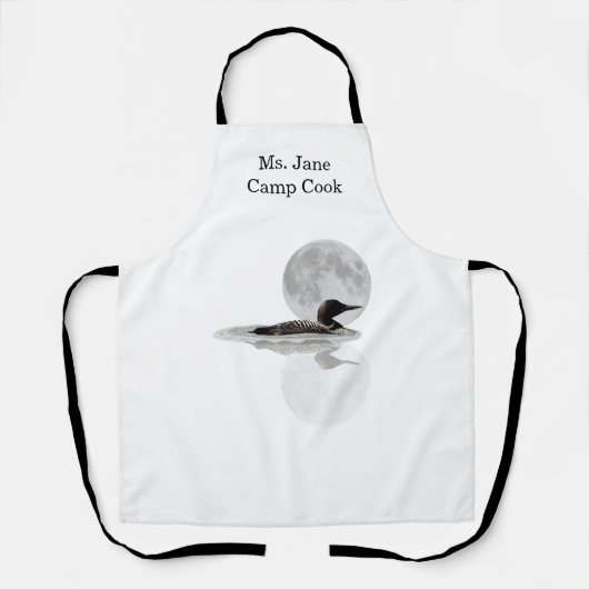 月の前のエプロンでルーンの花が泳ぐ エプロン (正面)