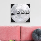 月の前のサンタそり キャンバスプリント (インサイチュ (リビング))