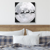 月の前のサンタそり キャンバスプリント (インサイチュ (寝室))