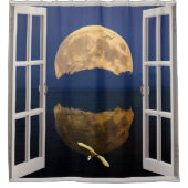 月の反射 シャワーカーテン (正面)