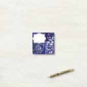 月の可愛い宇宙スロースを感動的撮影 ポストイット (デスク上)