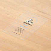 月の向こうだ！ボーイズ子供の誕生日ファーム牛かわいい アクリル招待状 (レイダウン)