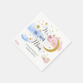 月の向こうで性別がピンクとブルーを明かす スタンダードカクテルナプキン (角)