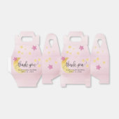 月の向こうにピンク色の赤ん坊のシャワー月の星 フェイバーボックス (折り畳みなし)