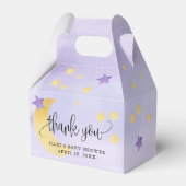 月の向こうに紫の赤ん坊のシャワー月の星 フェイバーボックス (裏面サイド)