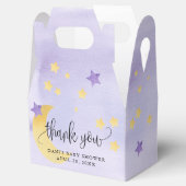 月の向こうに紫の赤ん坊のシャワー月の星 フェイバーボックス (オープン)