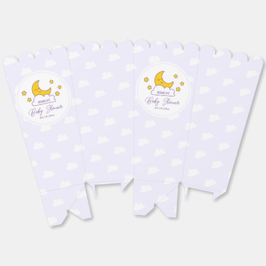 月の向こうに赤ん男女兼用坊のシャワー フェイバーボックス (見開き)