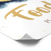 月の向こうに金ゴールドがブルーフードを飾る ポスター (角)