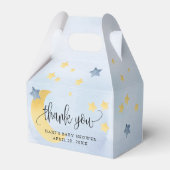 月の向こうに青い赤ん坊のシャワー月の星 フェイバーボックス (裏面サイド)