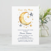 月の向こうに。かわいいお洒落星の赤ちゃん 招待状 (スタンド正面)