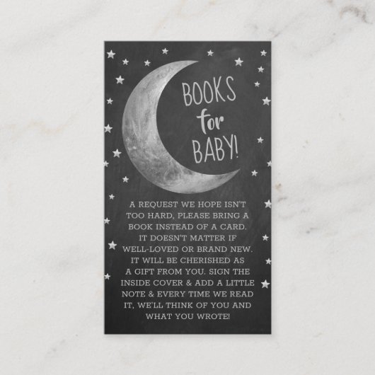 月の向こうに |エンクロスベビー用の赤ちゃんシャワーブック エンクロージャーカード (正面)