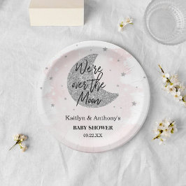 月の向こうに |ガールズベビーシャワー紙プレート ペーパープレート