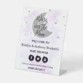 月の向こうに |ニュートラルベビーシャワーへようこそ 台座サイン (正面)