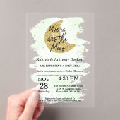 月の向こうに |ニュートラルベビーシャワー アクリル招待状 (インサイチュ (ポータブル))