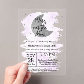 月の向こうに |ニュートラルベビーシャワー アクリル招待状 (インサイチュ (ポータブル))