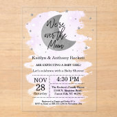 月の向こうに |ニュートラルベビーシャワー アクリル招待状 (正面)