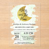 月の向こうに |ニュートラルベビーシャワー アクリル招待状 (正面)