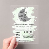 月の向こうに |ニュートラルベビーシャワー アクリル招待状 (インサイチュ (ポータブル))