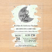 月の向こうに |ニュートラルベビーシャワー アクリル招待状 (正面)