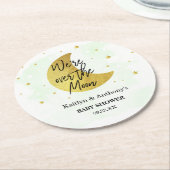 月の向こうに |ニュートラルベビーシャワー ラウンドペーパーコースター (アングル)