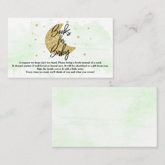 月の向こうに |ニュートラル赤ちゃんシャワーベビー エンクロージャーカード (正面/裏面)