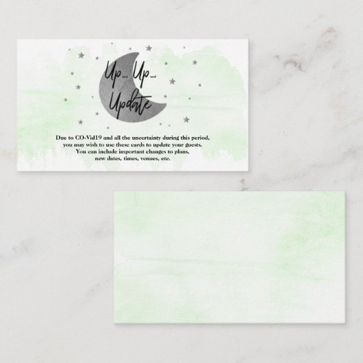 月の向こうに |ニュートラル赤ちゃんシャワー更新カード エンクロージャーカード (正面/裏面)