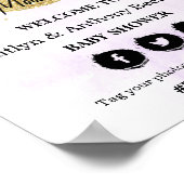 月の向こうに |ニュートラル赤ちゃんシャワー歓迎サイン ポスター (角)