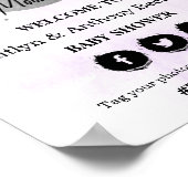 月の向こうに |ニュートラル赤ちゃんシャワー歓迎サイン ポスター (角)