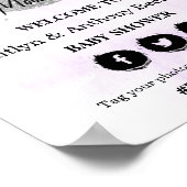 月の向こうに |ニュートラル赤ちゃんシャワー歓迎サイン ポスター (角)