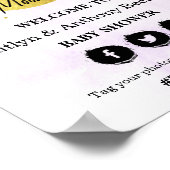 月の向こうに |ニュートラル赤ちゃんシャワー歓迎サイン ポスター (角)