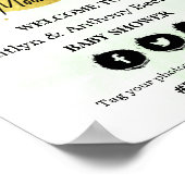 月の向こうに |ニュートラル赤ちゃんシャワー歓迎サイン ポスター (角)