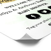 月の向こうに |ニュートラル赤ちゃんシャワー歓迎サイン ポスター (角)