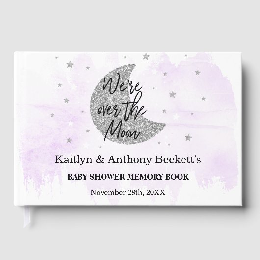 月の向こうに | ニュートラル赤ちゃんシャワー記憶 ゲストブック (正面)