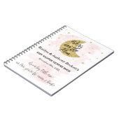 月の向こうに |女の子の赤ちゃんシャワーのメモリブック ノートブック (左側)