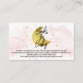 月の向こうに |女の子の赤ちゃんシャワーベビー エンクロージャーカード (正面)