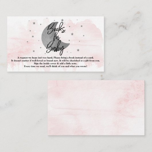 月の向こうに |女の子の赤ちゃんシャワーベビー エンクロージャーカード (正面/裏面)