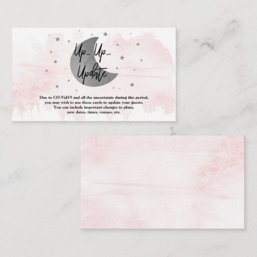 月の向こうに |女の子の赤ちゃんシャワー更新カード エンクロージャーカード (正面/裏面)