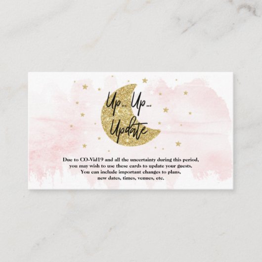 月の向こうに |女の子の赤ちゃんシャワー更新カード エンクロージャーカード (正面)