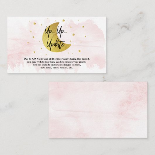 月の向こうに |女の子の赤ちゃんシャワー更新カード エンクロージャーカード (正面/裏面)