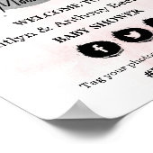 月の向こうに |女の子の赤ちゃんシャワー歓迎サイン ポスター (角)