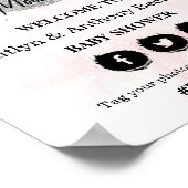 月の向こうに |女の子の赤ちゃんシャワー歓迎サイン ポスター (角)