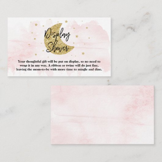 月の向こうに |女の子の赤ちゃんシャワー表示シャワー エンクロージャーカード (正面/裏面)