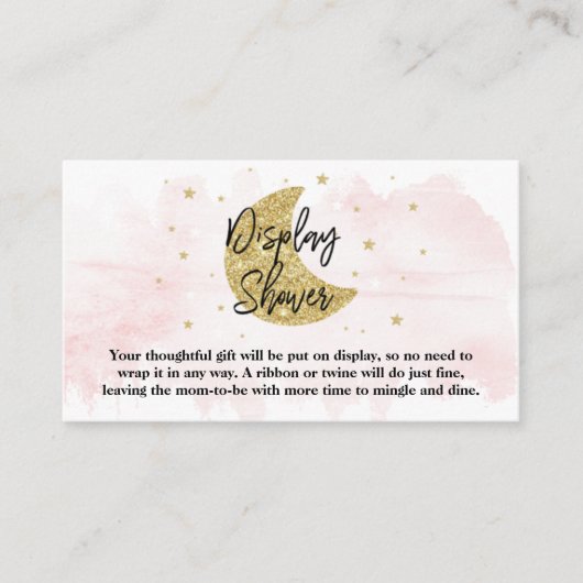 月の向こうに |女の子の赤ちゃんシャワー表示シャワー エンクロージャーカード (正面)