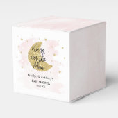 月の向こうに |女の子の赤ちゃんシャワー フェイバーボックス (正面サイド)