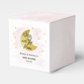 月の向こうに |女の子の赤ちゃんシャワー フェイバーボックス (正面サイド)