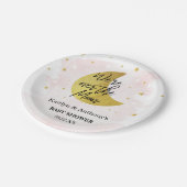 月の向こうに |女の子の赤ちゃんシャワー ペーパープレート (アングル)