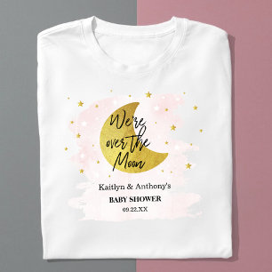 月の向こうに 女の子の赤ちゃんシャワー Tシャツ