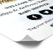 月の向こうに |男の子の赤ちゃんシャワー歓迎サイン ポスター (角)