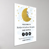 月の向こうに |男の子の赤ちゃんシャワー歓迎サイン 箔ポスター (レイダウン)