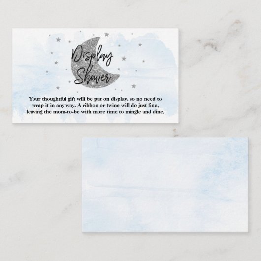 月の向こうに |男の子の赤ちゃんシャワー表示シャワー エンクロージャーカード (正面/裏面)